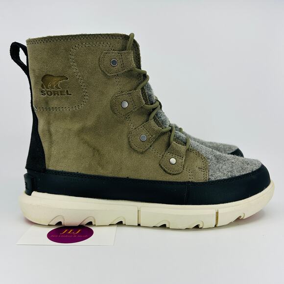 Sorel Explorer II Joan Sage/Fawn Waterproof Insulated Winter Snow Boots Size 9.5 - Picture 1 of 11